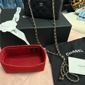 Chanel Black Quilted Crossbody with Gold Chain